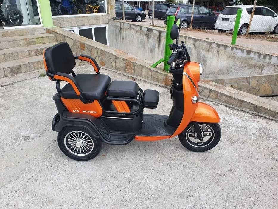 ТОП ОФЕРТА Електрическа триместна триколка MaxMotors X2 1500W ORANGE