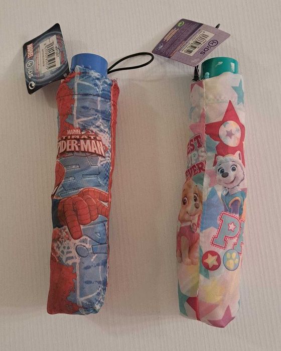 NOU - Umbrelă ploaie pentru copii Patrula Cățelușilor si Spider Man