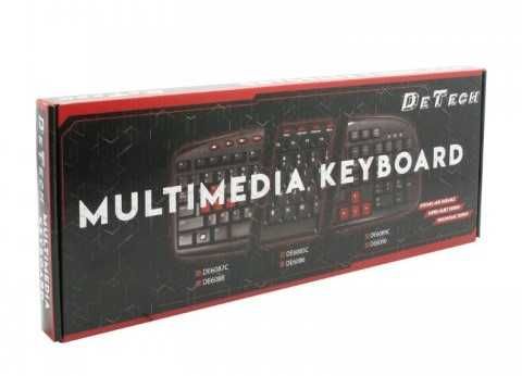 Мултимедийна клавиатура DeTech DE6087, USB, Кирилизирана, цвят черен