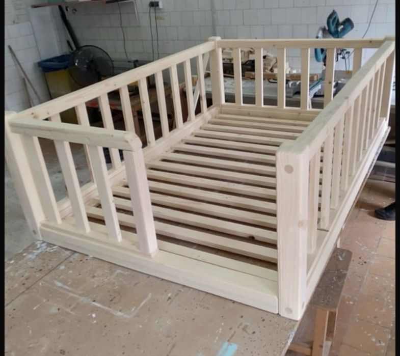 Pat montesorii lemn + saltea facuta la comanda