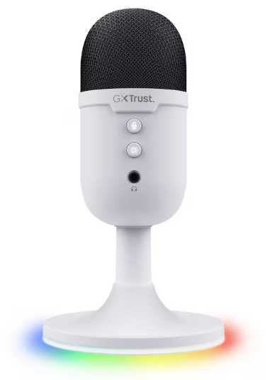 Microfon Gaming Trust GXT234P YUNIX, USB, Iluminare RGB, Alb