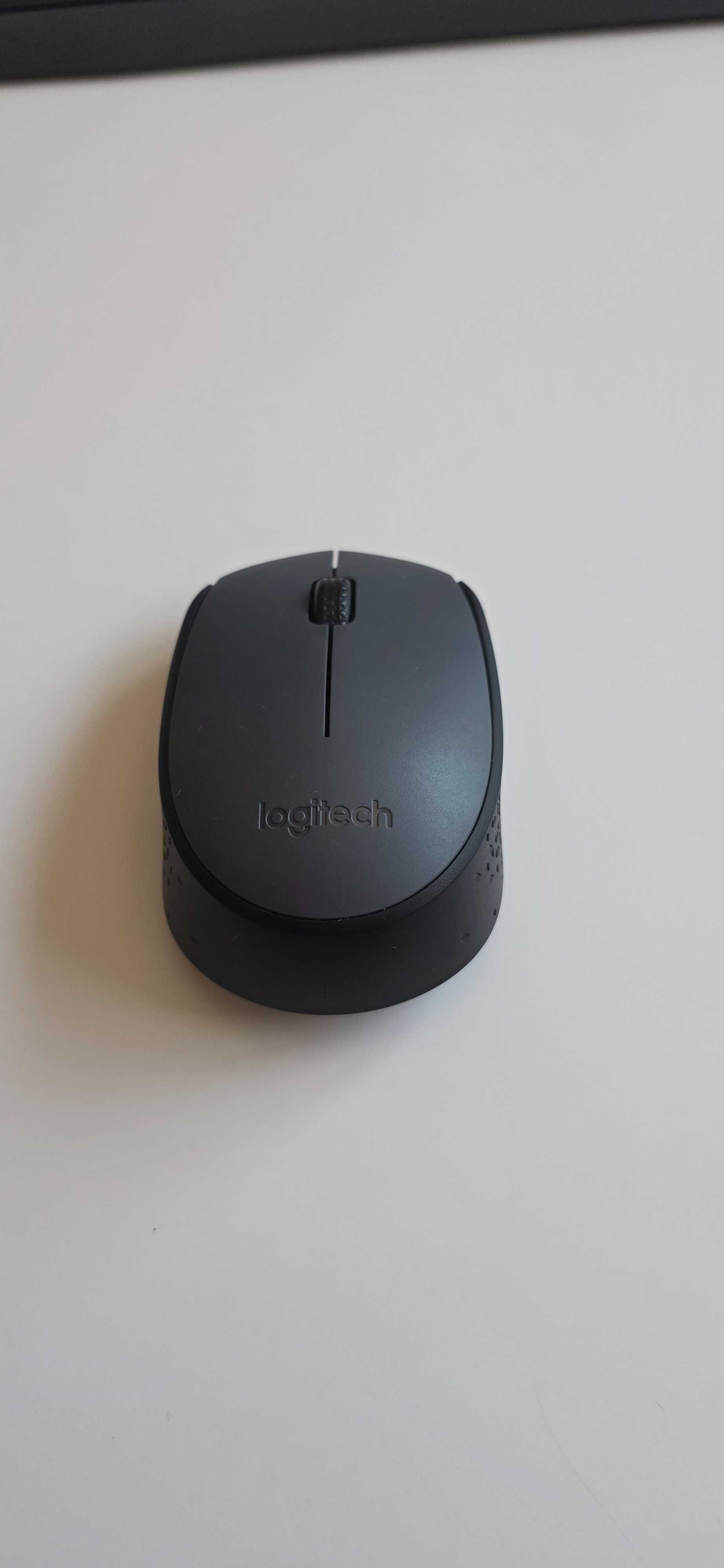 Комплект мишка и клавиатура Logitech - MK235, безжичен, тъмносив