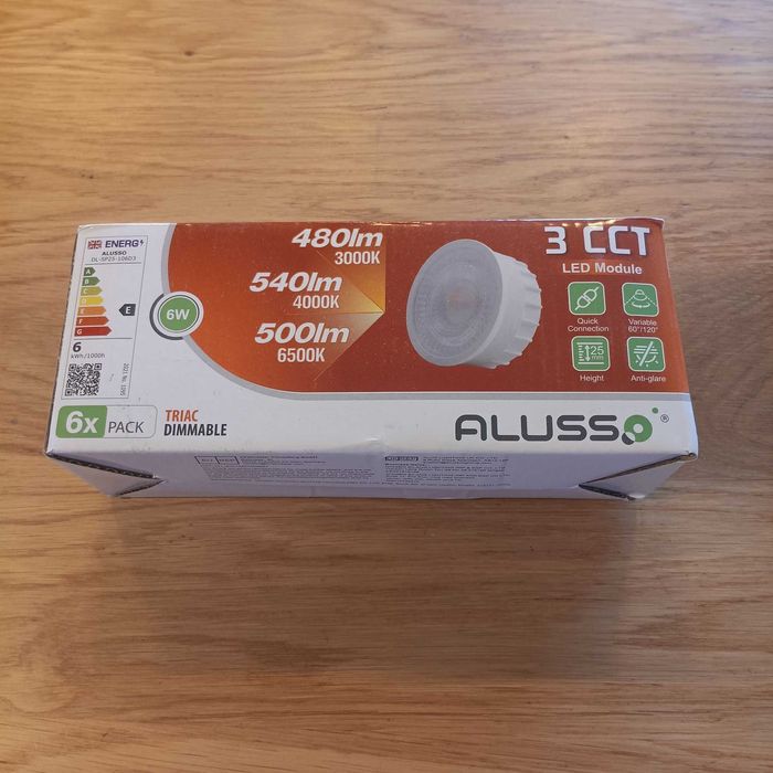 НОВИ! LED лунички за вграждане 6W, димируеми, 3 цвята, 6 бр/к-кт