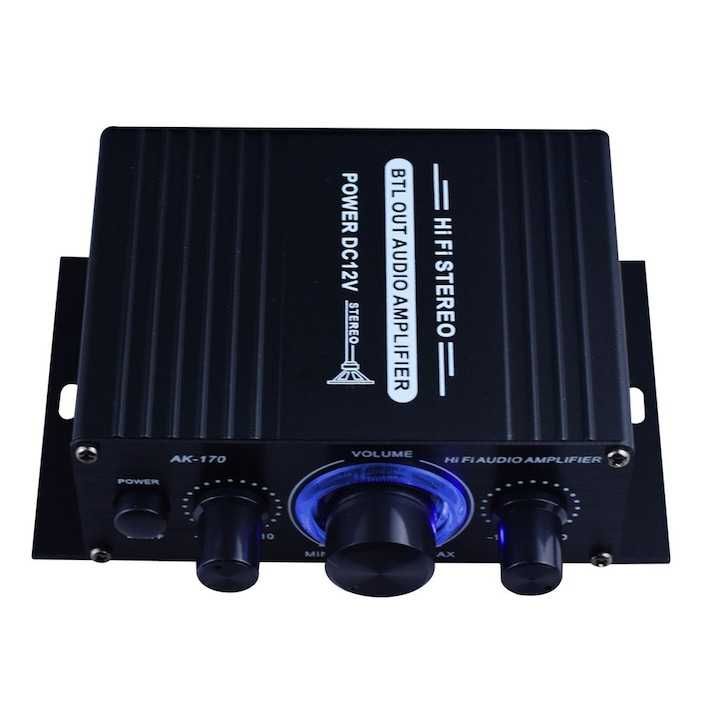 Amplificator audio,de putere,portabil,20Wx2,pentru masina si acasa,nou