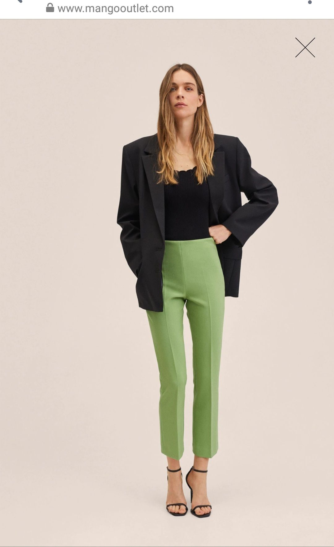 Pantaloni Mango verde mar M