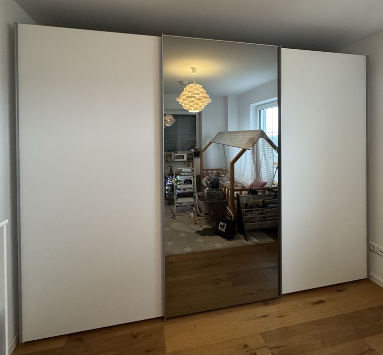 Dressing/Dulap 300/230/60 cm 3 usi culisante alb/oglinda