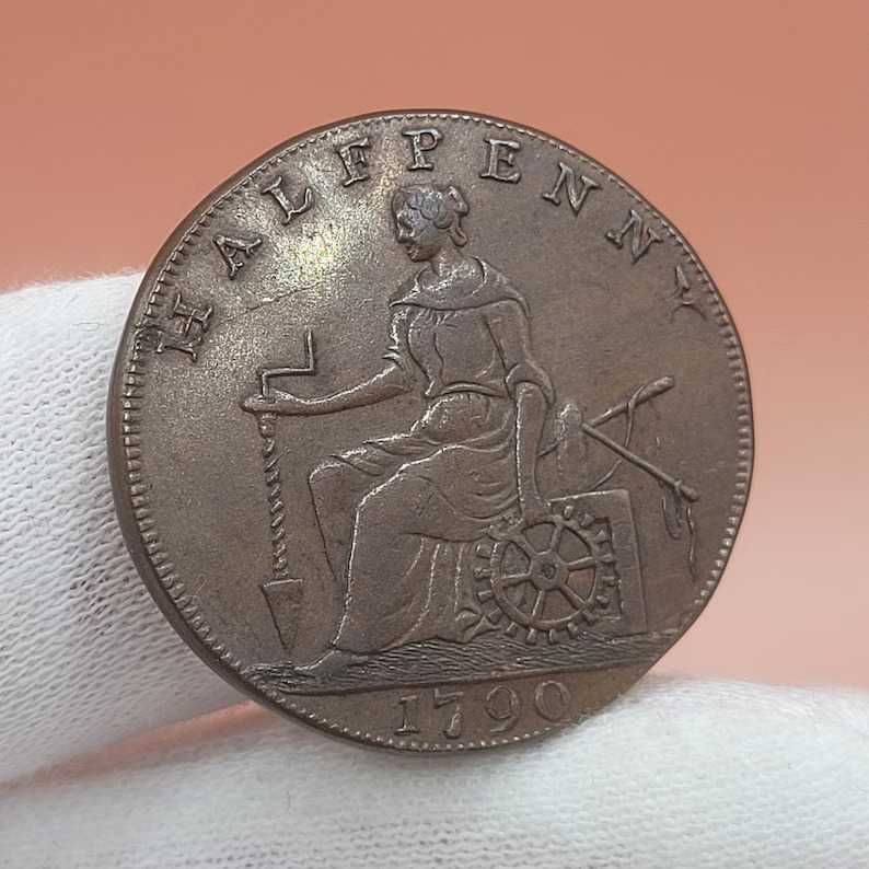 Moneda de cupru 1790 Shakespeare Warwickshire Half Penny