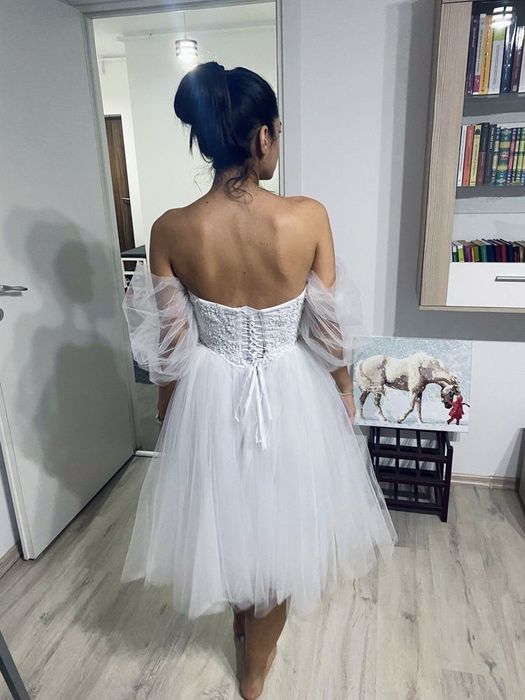 Rochie albă cununie civilă