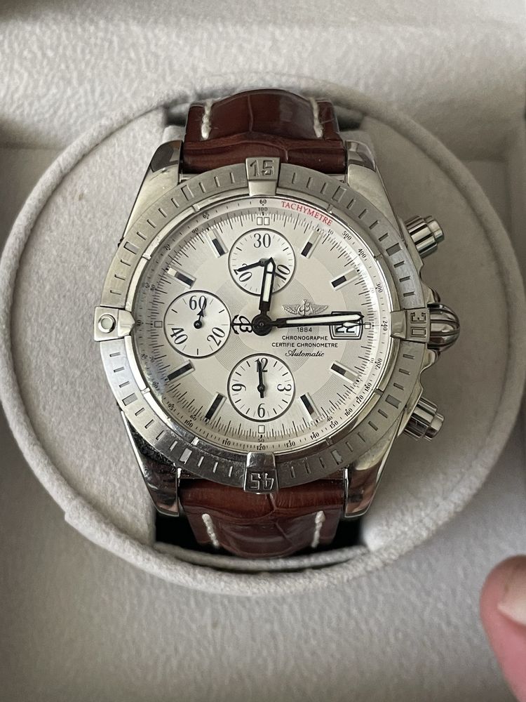 Breitling Chronomat Evolution Otel Curea Din Piele De Crocodil
