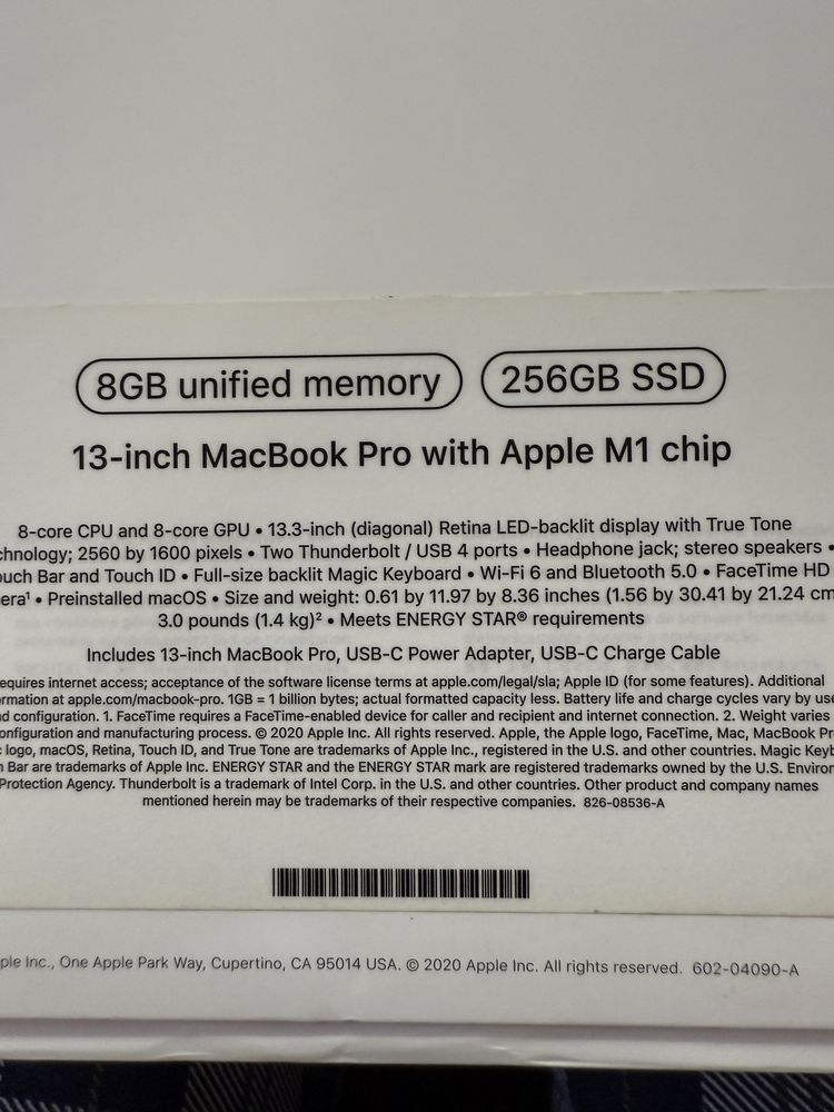 Macbook Pro M1 2020 8/256
