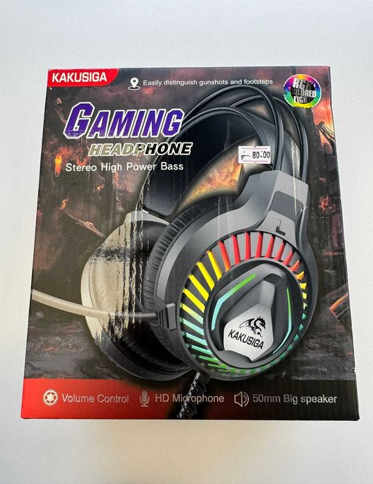 Casti pentru Gaming,  Cablu 2M, Jack si USB,Microfon,Lumini RGB, Negru