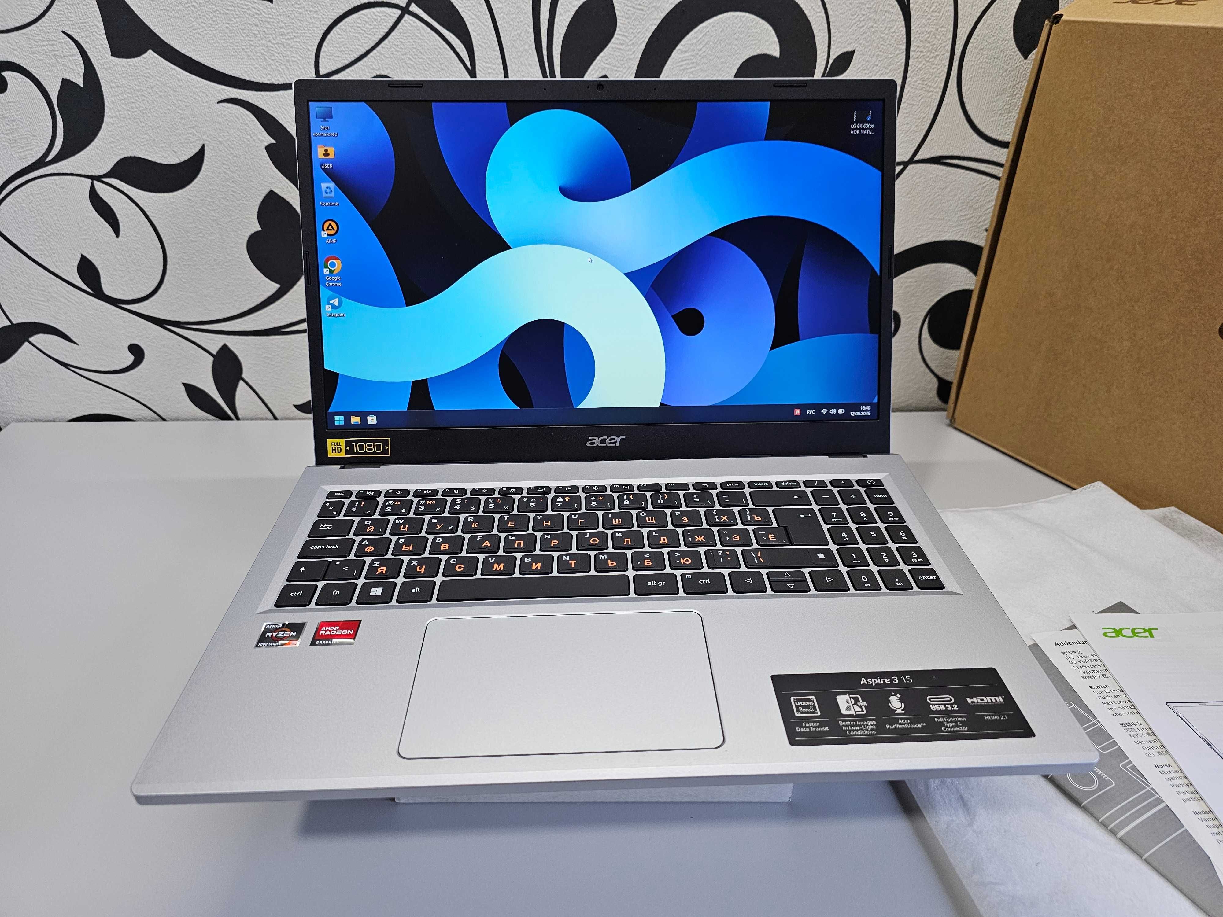 ПРОДАМ Acer Aspire A315-24P Ноутбук Ryzen™3-7320U/8GB/512SSD/15.6"FHD.