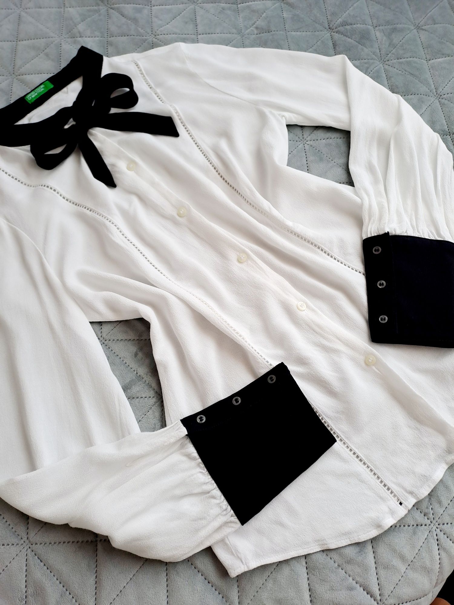 Camasa alb negru United Colors of Benetton