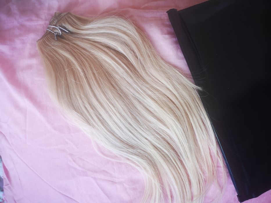 Естествена коса за удължаване на клипси