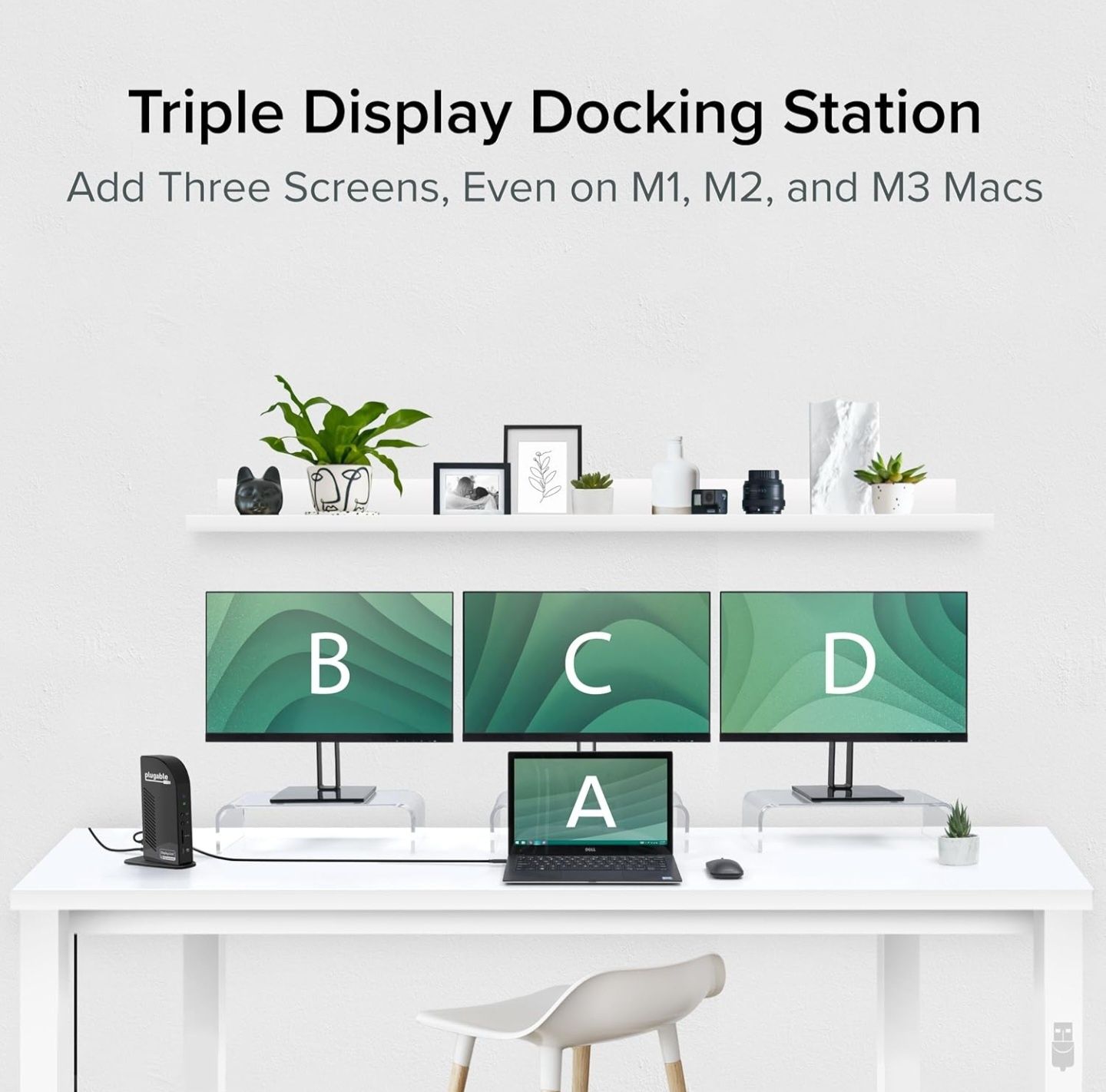 Plugable Mac komputerda 3 ta kochimcha monitor bilan ishlash
