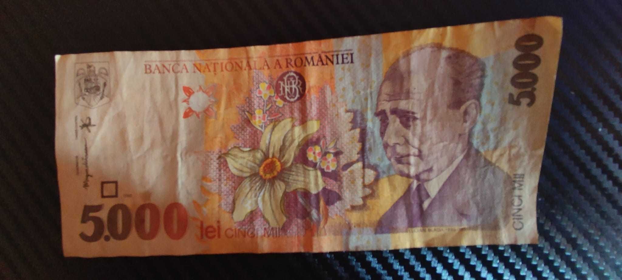 Vand bancnota 5000 de lei,1998 Lucian Blaga