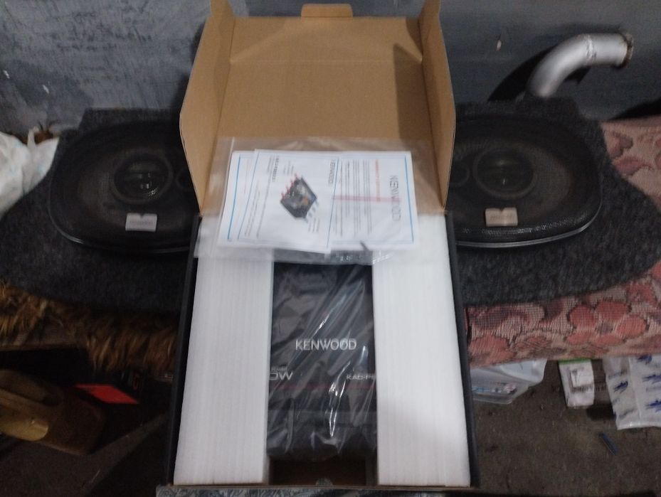 Kenwood hq718 + kenwood 500w усилитель + полка на спарк