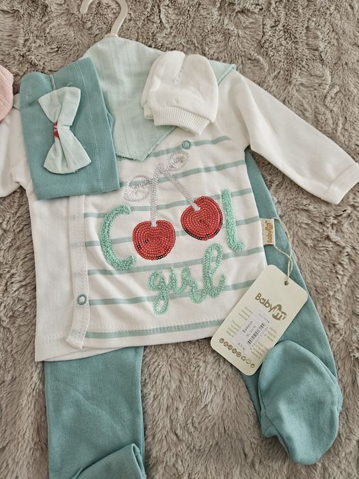 Set 4-5 piese bumbac 100% 0-3 luni(56-62)