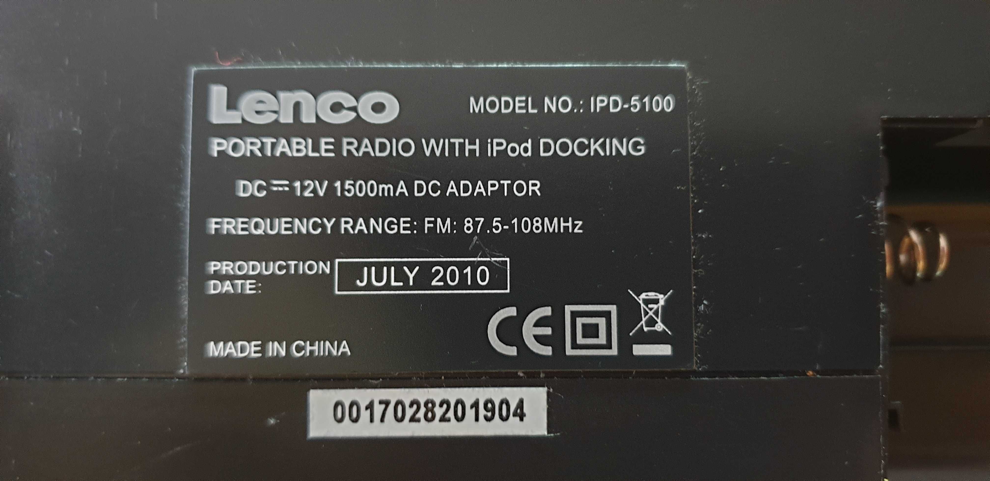 Lenco IPD-5100, dock ipod, radio, ceas. stationar sau portabil.