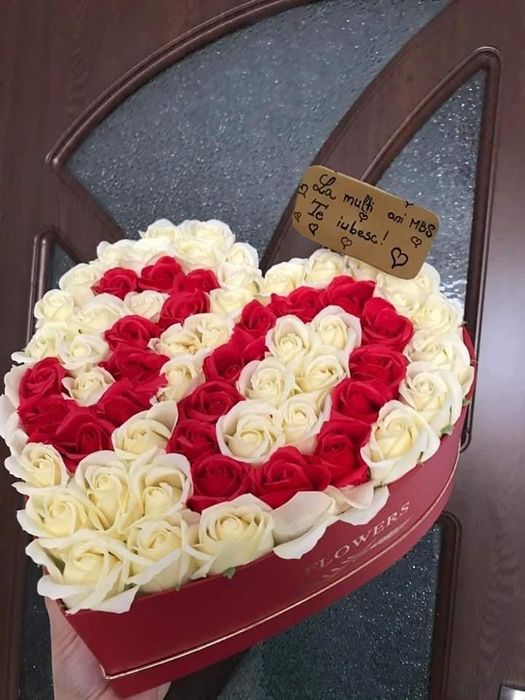 Inima cu varsta din flori de sapun