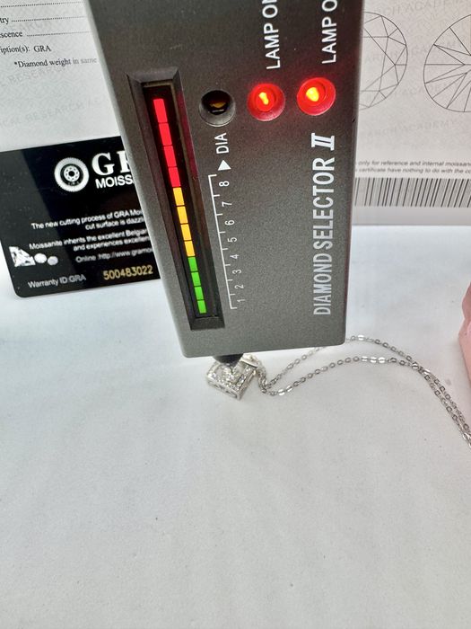 Сребърно колие с мойсанит (Диамант) 0.5 карата