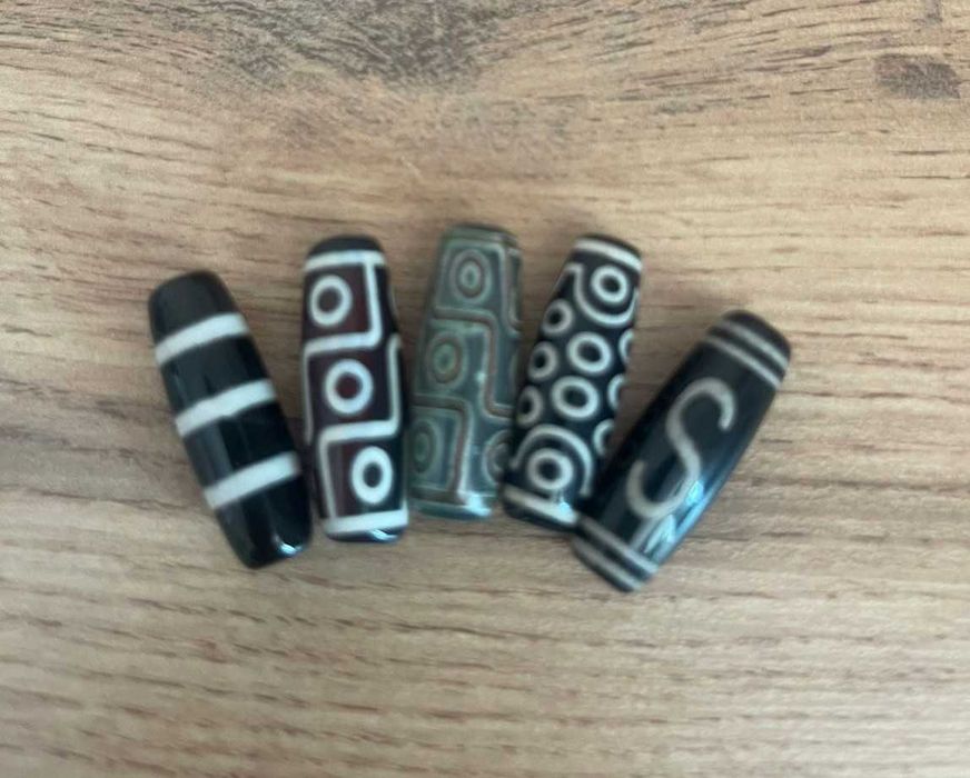 Бусины Дзи 5 штук, агат