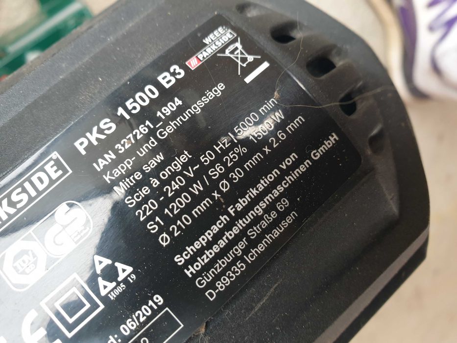 Настолен циркуляр-пендула Parkside PKS 1500 B3, 1200 W