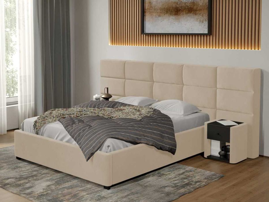 Pat Cico de 190 rabatabil 287 x 114 C2 din piele/stofa Bej Falcone 102