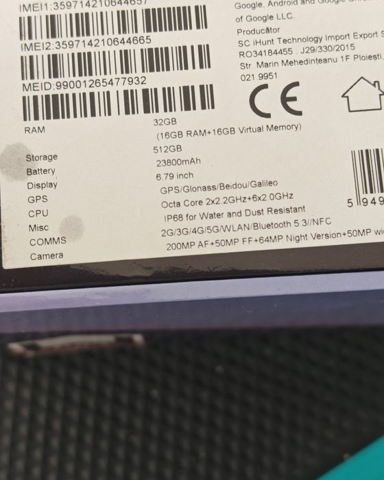 Ihunt Tank 3 Pro, 16/512 GB, Nou, 2 ani garanție