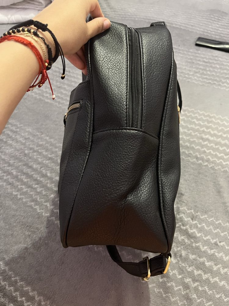 rucsac dama negru de piele