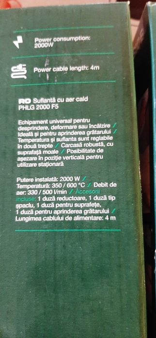 Suflantă (feon) de aer cald PARKSIDE PHLG 2000W F5-5 lei transportul