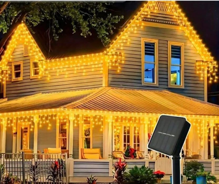 соларно верига лампички - дължина 18 метра с 600 броя led дистанционно