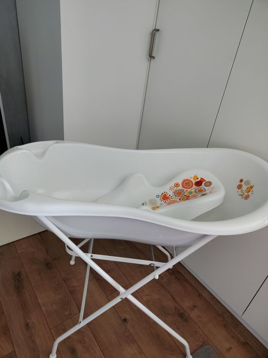 Vând Set pachet cadita alb FL 102 cm + suport anatomic si suport metal