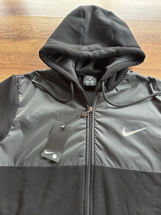 Мъжки,ватиран,черен екип Nike с шушлекова платка,качулка и ципове