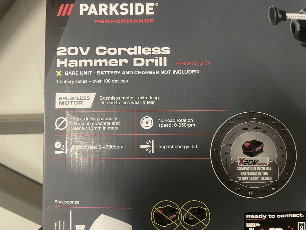 Акумулаторен перфоратор Parkside PERFORMANCE® 20 V PKHAP 20-Li C4