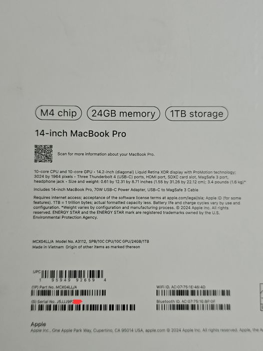 MacBook Pro 14 M4 24/1TB