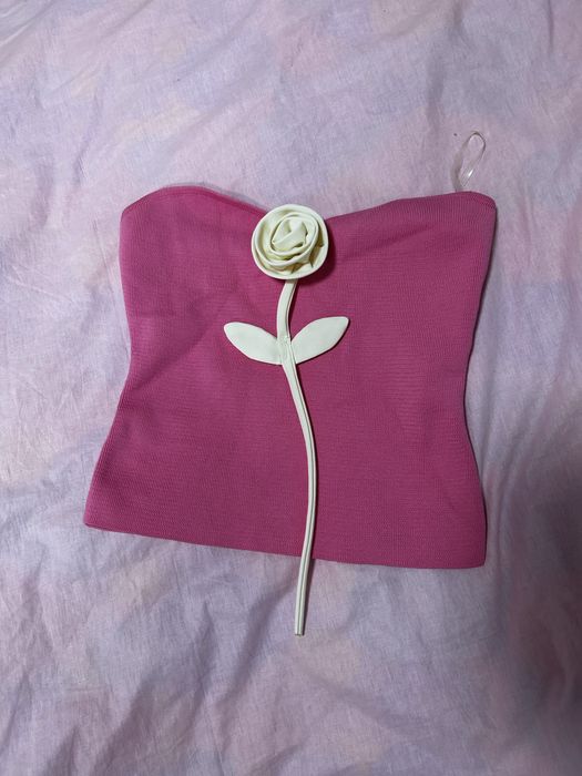 Топ с роза , потник с 3D цвете