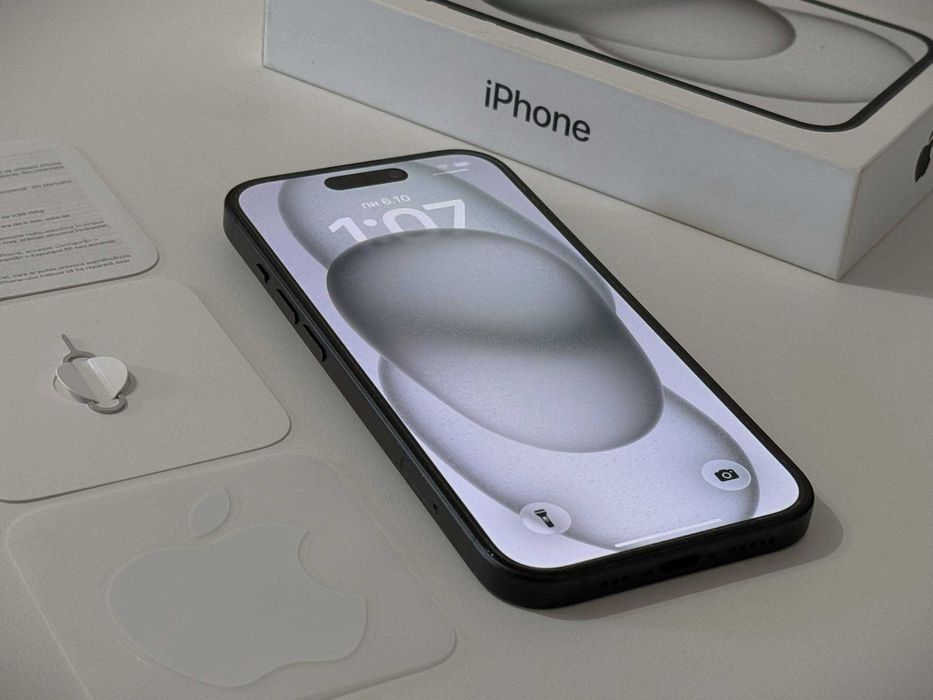 Бартер!Като НОВ! 90% Бат. iPhone 15 Black (Черен)