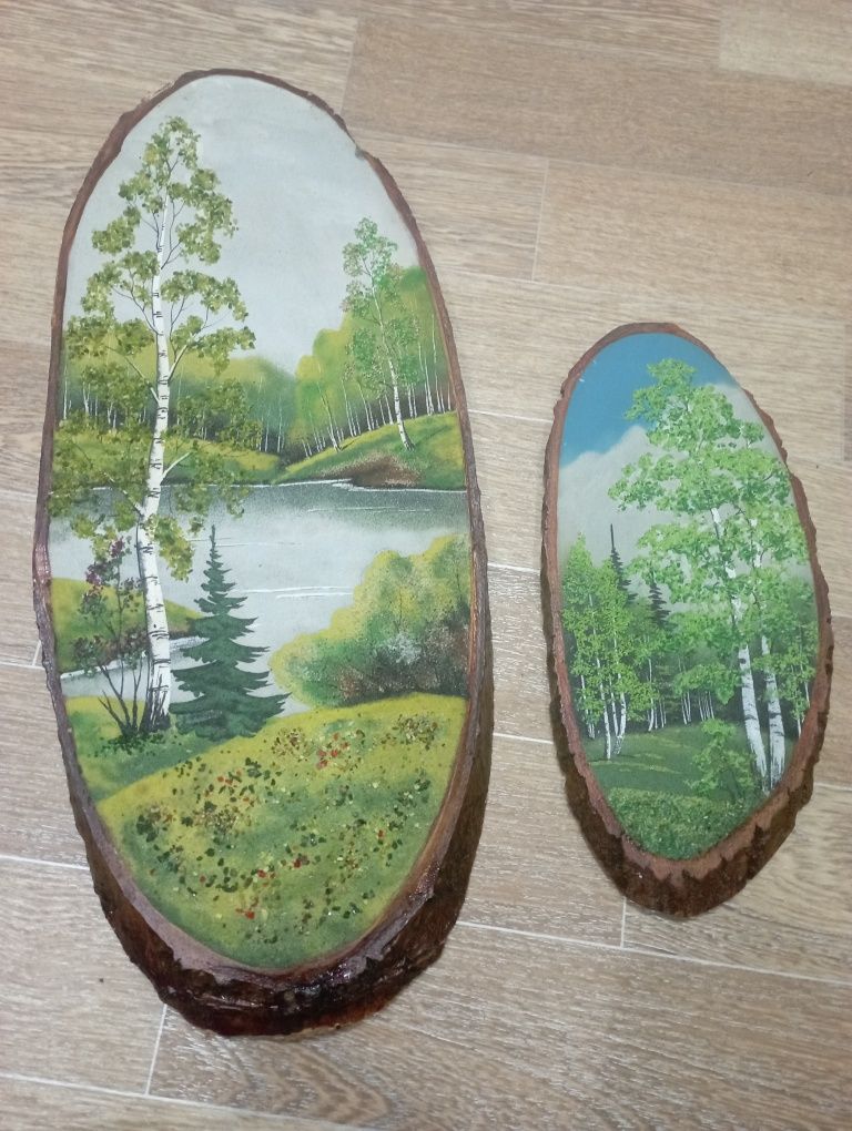 Картины на спиле дерева