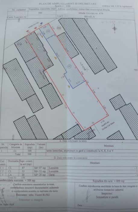 Teren 388 mp , strada Grivitei cu cladire functionala + deschidere 10m