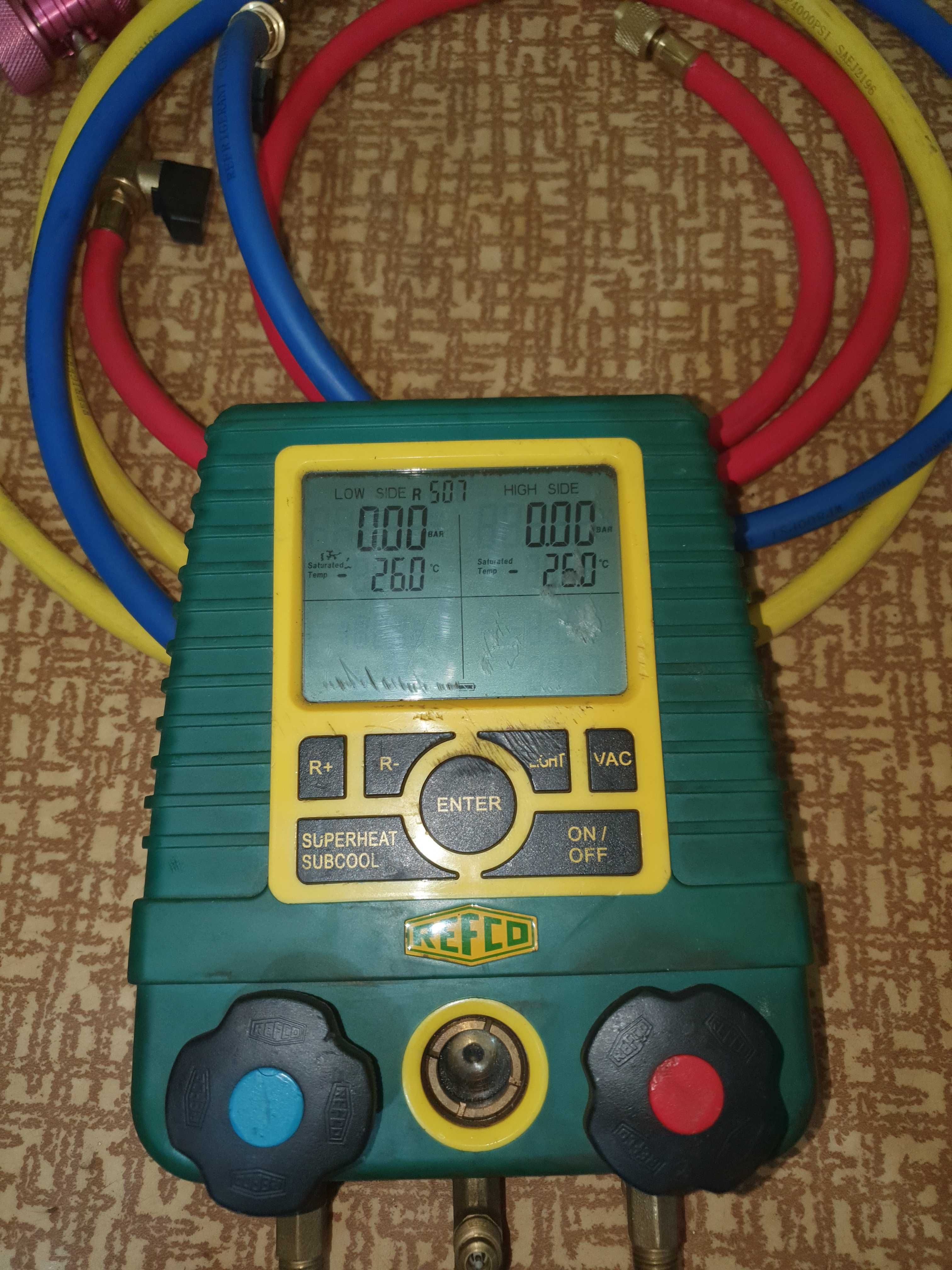 refco digi манометри за фреон със маркучи за R134