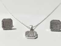 Set bijuterii din argint 925 - lant, pandantiv, cercei - cadou fete