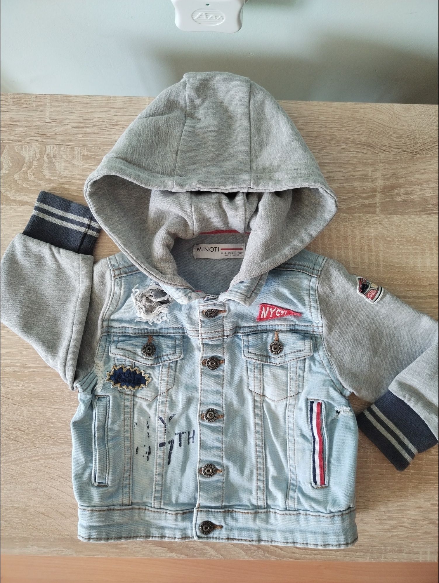 Сет Детско дънково яке  Minoti  86-92, Дънки Tom Tailor, риза H&M