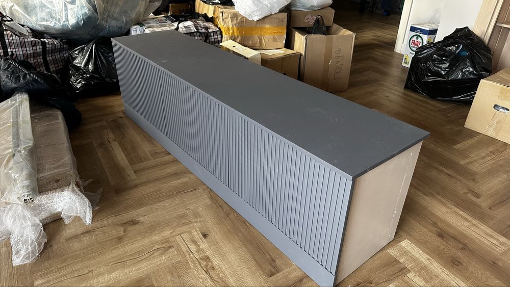 Консоль напольный новая современная в приглушенном синим цвете