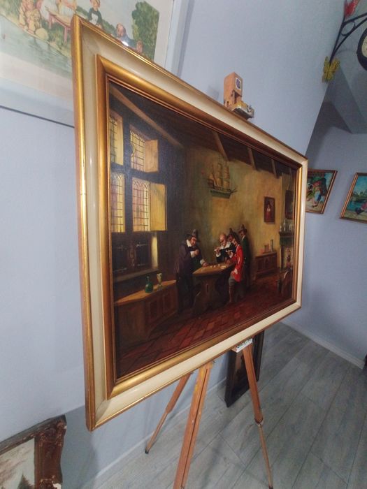 Картина маслени бои XIX век подписана