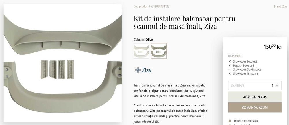 Kit nou de instalare balansoar pentru scaunul de masă înalt, Ziza