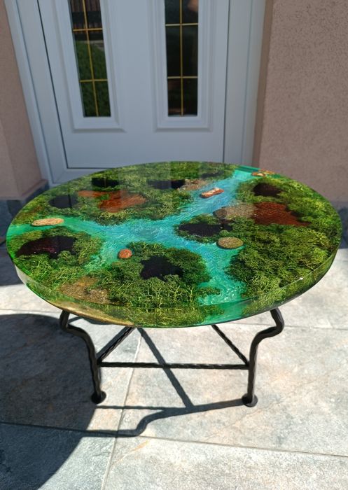 Masa cafea masuta rasina epoxidica dormitor balcon sufragerie UNICAT