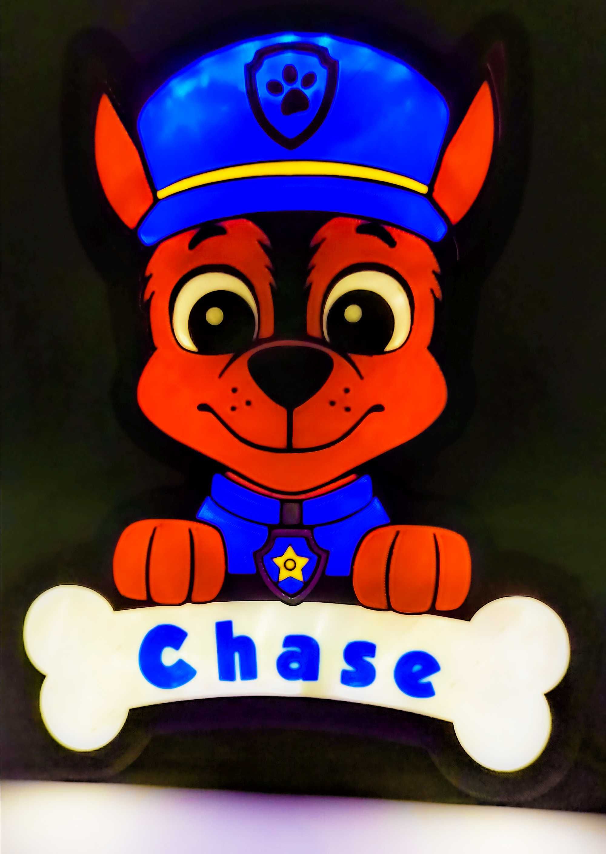Нощна лампа за деца с герой от Пес Патрул (PAW Patrol) - Chase/Чейс