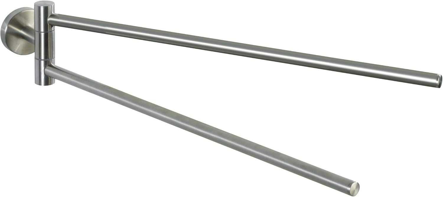 Suport prosop baie metalic cu 2 brate rotative |WNK 105429 Argintiu