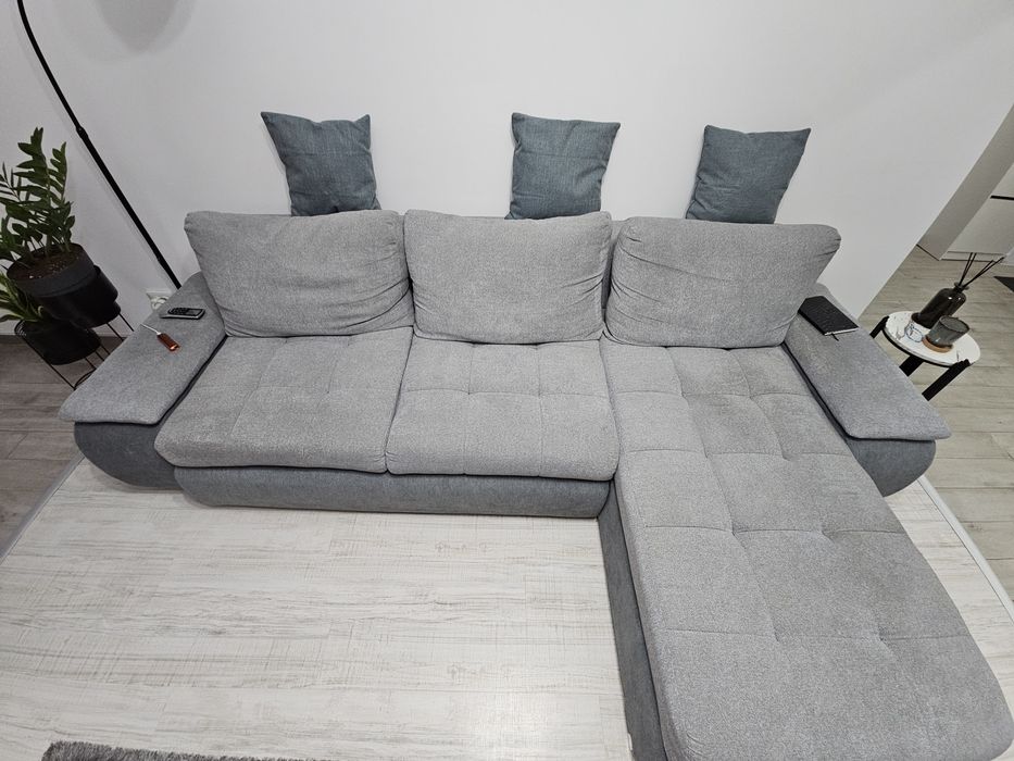 Coltar living extensibil pe stanga / dreapta, cu lada